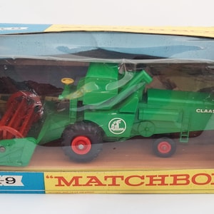 Vintage Boxed Matchbox Lesney King Size K-9 Combine Harvester Die Cast Toy Farm Vehicle 1960s Children&#39;s Toy Vehicle Film Prop Birthday Gift