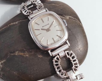 HENRI SANDOZ Vintage HENRI SANDOZ Damen Armbanduhr Mechanische Uhr 24 mm Gehäuse 17 Jewels Mechanische Uhr 1960er Jahre Vintage Geburtstags Geschenke Für Sie Weihnachtsgeschenk Retro