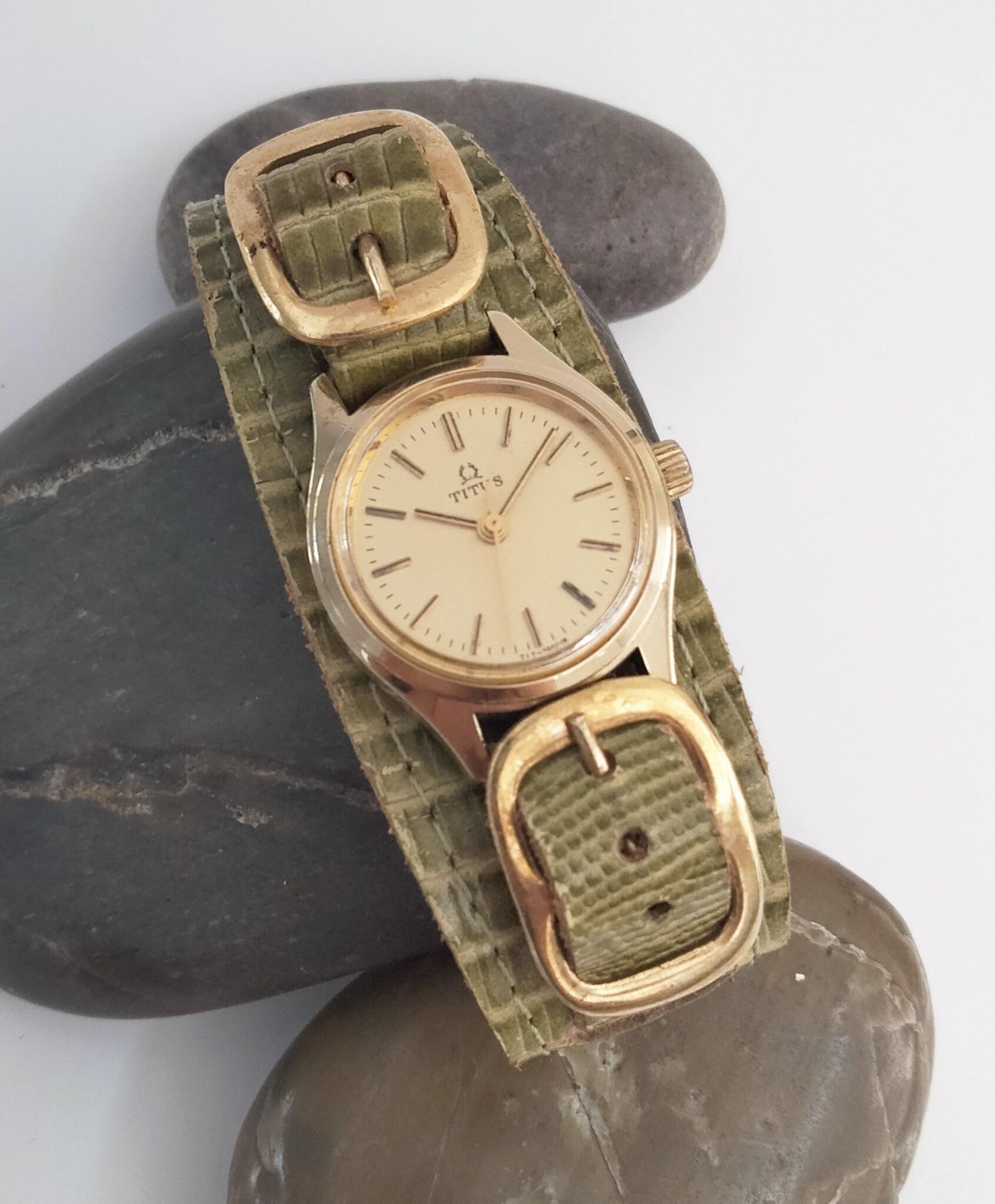 Montre Bracelet Homme Vintage Titus Swiss Années 1960 - Mécanique à Remontage Manuel