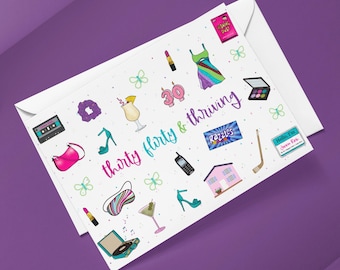 Tarjeta de cumpleaños número 30, 30 coquetos y prósperos, tarjeta de cumpleaños divertida, cumpleaños importante, tarjeta de celebración, tarjeta de felicitación, regalo de cumpleaños
