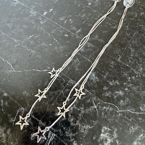 Silver Star Drop Earrings