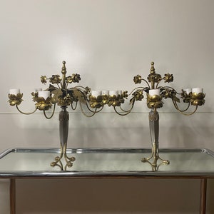 Vintage Pair of Tole Candelabras