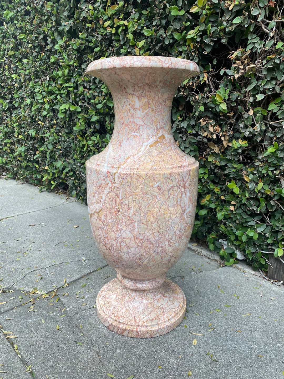 Monumental Pink Marble Floor Vase Etsy