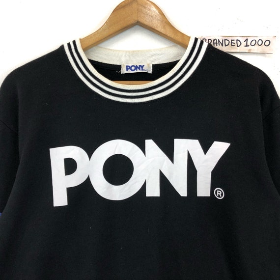 Rare!! Vintage Pony Sweatshirt Pony Big Spellout Pullover Jumper Sweater Hip Hop Swag