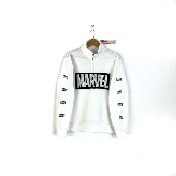 Rare!!! Vintage Marvel Sweatshirt Marvel Half Zipp