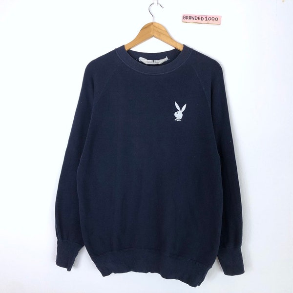 Rare!!! Vintage Playboy Sweatshirt Playboy Embroidery Playboy Small Bunny Head Pullover Jumper Small Logo sweat