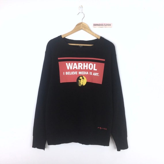Rare!!! Warhol Sweatshirt Warhol Media Is Art Big