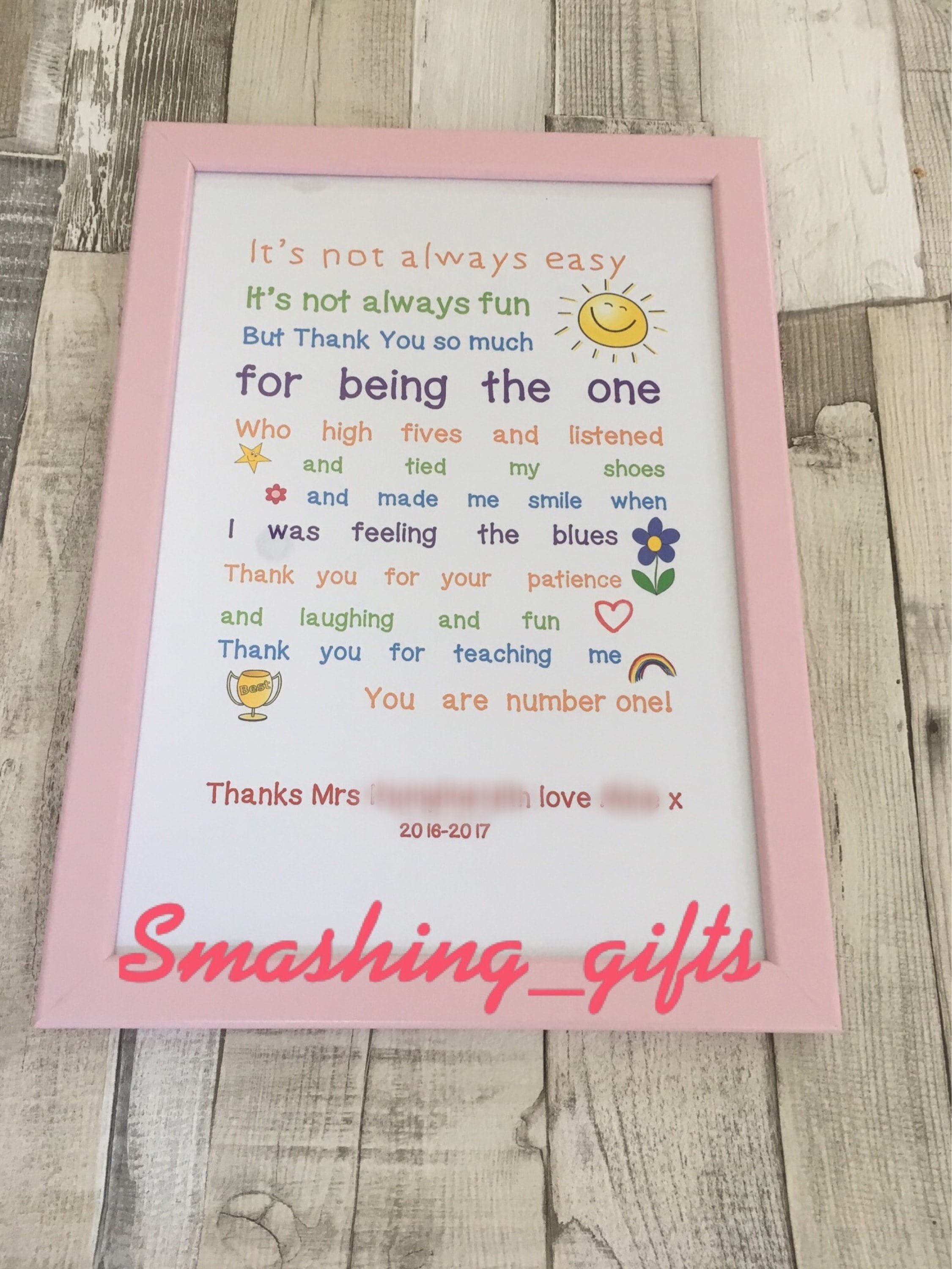 thank you card for nursery teacher