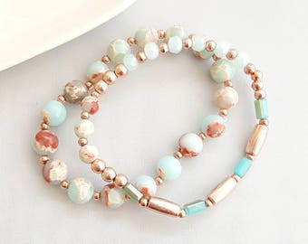 Marble Bead Bracelets,Marble Bracelets,Stone Bead Bracelets,Jade Bead Bracelets,Howlite Bracelet Set,Boho Marble Bead Bracelet,Boho Bracelet