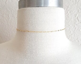 Delicate Lace Gold Chain Choker,Gold Choker,Layering Choker,Gold Layer Choker,Lace Chain Choker,Minimalist Chain Choker,Minimal Layering