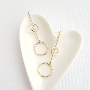 Modern Geo Circle Dangle Earrings,Bar Dangle Earrings,Circle Earrings,Geo Earring,Gold Plated Geo Earring,Geo Dangle Earring,Minimal Earring