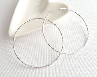 Minimalist Circle Hoop Earrings, Silver Hoop Earring, Hoop Earring,Statement Earrings, Minimal Hoop Earring,Texture Hoop,Simple Hoop Earring