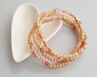Layered Multi Beads Bracelet,Blush Beads Bracelet,Tiny Multi Bead Bracelet,Tribal Bracelet,Layered Bead Bracelet,Multi Wrap Bead Bracelet