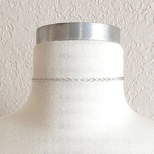 Delicate Chain Choker, Silver Choker, Layering Choker, Silver Layer Choker, Lace Chain Choker, Minimalist Chain Choker, Minimal Layering