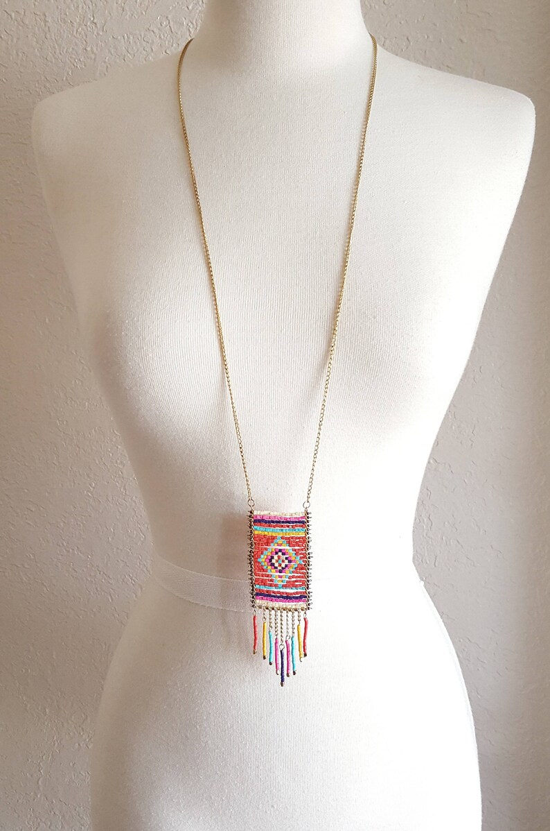 Tribal Beaded Necklaceboho Bead Necklace Ethnic Etsy