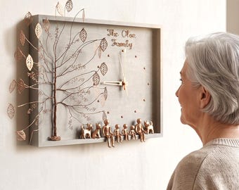 Regalos de cumpleaños número 90 para ella o para él, reloj de árbol genealógico personalizado, regalo personalizado para mamá o papá, recuerdo de cumpleaños número 80, 85, 95 y 100.