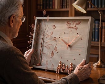 Regalo de 75 cumpleaños para hombres o mujeres, reloj de árbol genealógico personalizado, regalos personalizados para mamá o papá, recuerdo de cumpleaños de 70, 80 y 85 años.