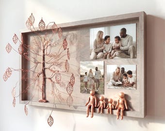 7 year Anniversary Gift for Him and Her, Copper Anniversary Gift, 7th Wedding Anniversary Present,  Custom Family Keepsake with Photos
