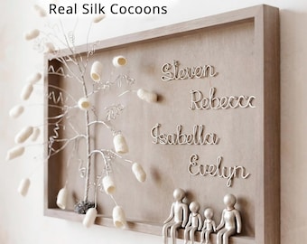 12 Year Anniversary Gift For Him Her, 12th Wedding Anniversary Gifts For Husband Wife , Silk Anniversary Present, Personalized Family Tree