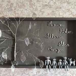 Personalized Family Tree 10 11 25 Year Custom Gift 10th 11th 25th Anniversary Silver Tin Aluminum Steel ten Wedding wife husband her his image 5