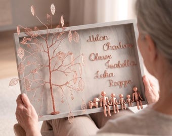 70th Birthday Gift for Dad or Mom, Personalized Family Tree Keepsake, Gift for Grandma or Grandpa