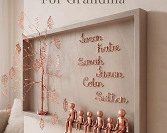 80th Birthday Gift, Custom Family Tree Frame, Personalized Gift for Grandma, Gift for Women or Men, 70th 90th Birthday Keepsake Grandmother
