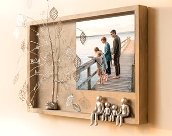 10 Year Anniversary Gift for Him and Her, 10th Anniversary Gift for Wife or Husband, Custom Family Photo Frame, Tin Anniversary Keepsake