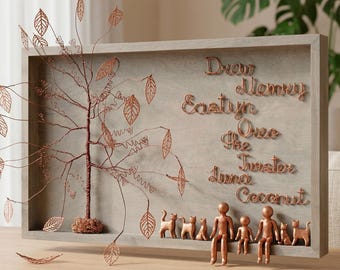 19th Anniversary Gift for Him and Her, Personalized Bronze Anniversary Gift,  Custom Traditional 19 year Anniversary Gift for Men and Women