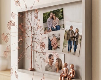 19 year Anniversary Gift for Him and Her, 19th Wedding Anniversary Gift, Bronze Anniversary Present, Custom Family Keepsake with Photos
