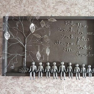 Personalized Family Tree 10 11 25 Year Custom Gift 10th 11th 25th Anniversary Silver Tin Aluminum Steel ten Wedding wife husband her his image 9