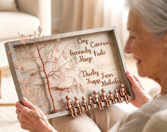 90th Birthday Gift for Grandma or Grandpa, 90 Year old Custom Gift for Mom or Dad, Personalized Family Tree Frame, Family Keepsake