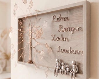 Tin anniversary gift for him and her,  10 year anniversary gift for husband and wife, 10th anniversary gift for men and women, Family tree