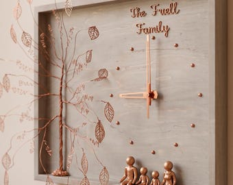 8 Year Anniversary Gift for Him and Her, Bronze Anniversary Custom Gift, 8th Anniversary Present for Men, Personalized Family Wall Clock