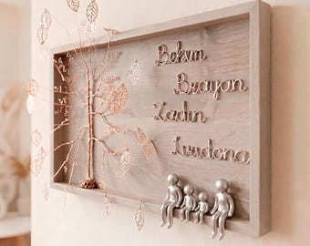 10 Year Anniversary Gift for Wife, Personalized Family Keepsake with Names, 10th Anniversary Gift for Him and Her, Tin Anniversary Gift