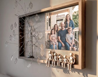 11th Anniversary Gift for Wife or Husband, 11 year Anniversary Gifts for Him and Her, Custom Family Photo Frame, Steel Anniversary Keepsake