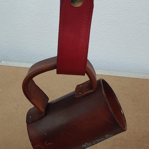 Genuine Leather mug hanger/tankard strap. Red leather