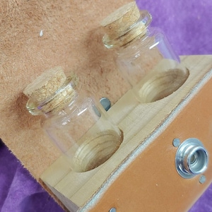 double potion bottle holder genuine leather belt pouch