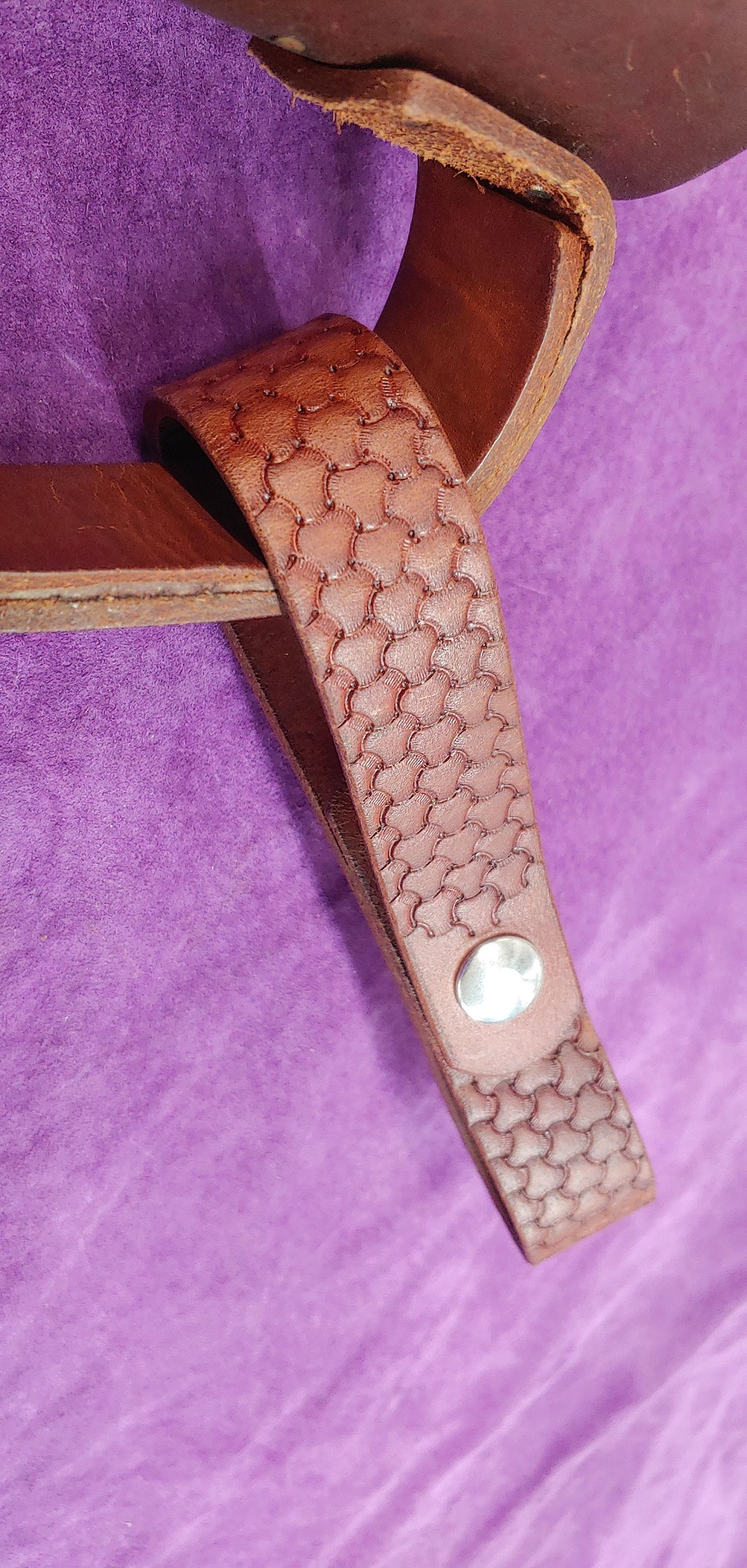 Embossed Genuine Leather Tankard Strap With Weave Pattern Etsy