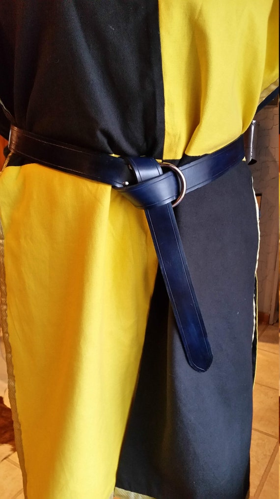 Medieval Ring Belt, Renaissance festival, Larp, Cosplay, SCA, costume, blue leather, hand made. Medieval Ring Belt, Renaissance festival, Larp, Cosplay, SCA, costume, blue leather, hand made.