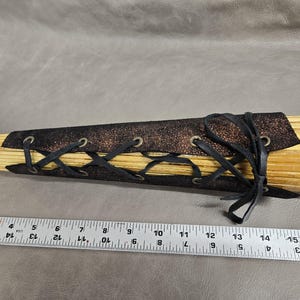 Genuine  leather parasol holder in shimmering copper and black