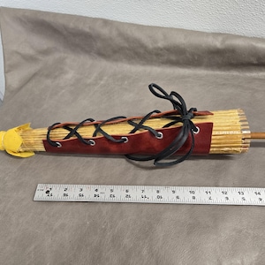 Genuine  leather parasol holder in oxblood red