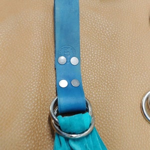 Genuine leather handmade skirt hikes in turquoise
