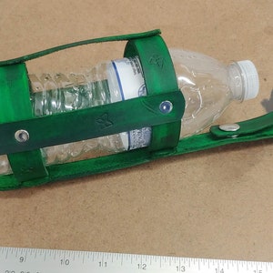 Genuine leather hand made water bottle holder with butterfly motif