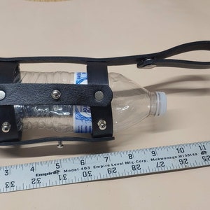 Genuine leather hand made water bottle holder with silver tone studs