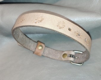 Genuine leather hand made arm band with scorpion motif