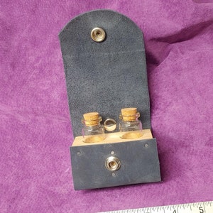 double potion bottle holder genuine leather belt pouch