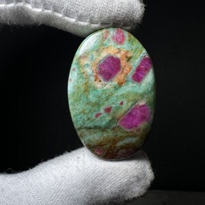 Gorgeous Top Grade Quality 100% Natural Ruby Fuchsite Pear Shape Cabochon Loose Gemstone For Making Jewelry 35Ct. 34x22x5mm