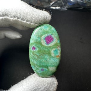 Gorgeous Top Grade Quality 100% Natural Ruby Fuchsite Pear Shape Cabochon Loose Gemstone For Making Jewelry 45 Ct. 37x22x6 mm