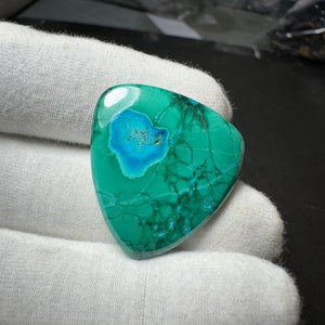 AAA+ Natural Chrysocolla Malachite Cabochon, Azurite Malachite Gemstone Malachite Chrysocolla Loose Gemstone Jewelry 20CTS {29x26x4}mm