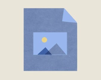 May include: A blue digital collage image file with a mountain and sun graphic. The text "Collage digital" and "ARCHIVO DIGITAL (SIN IMPRIMIR)" is below the image.